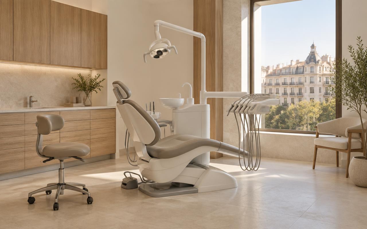 Espacio dental luminoso del concepto existente