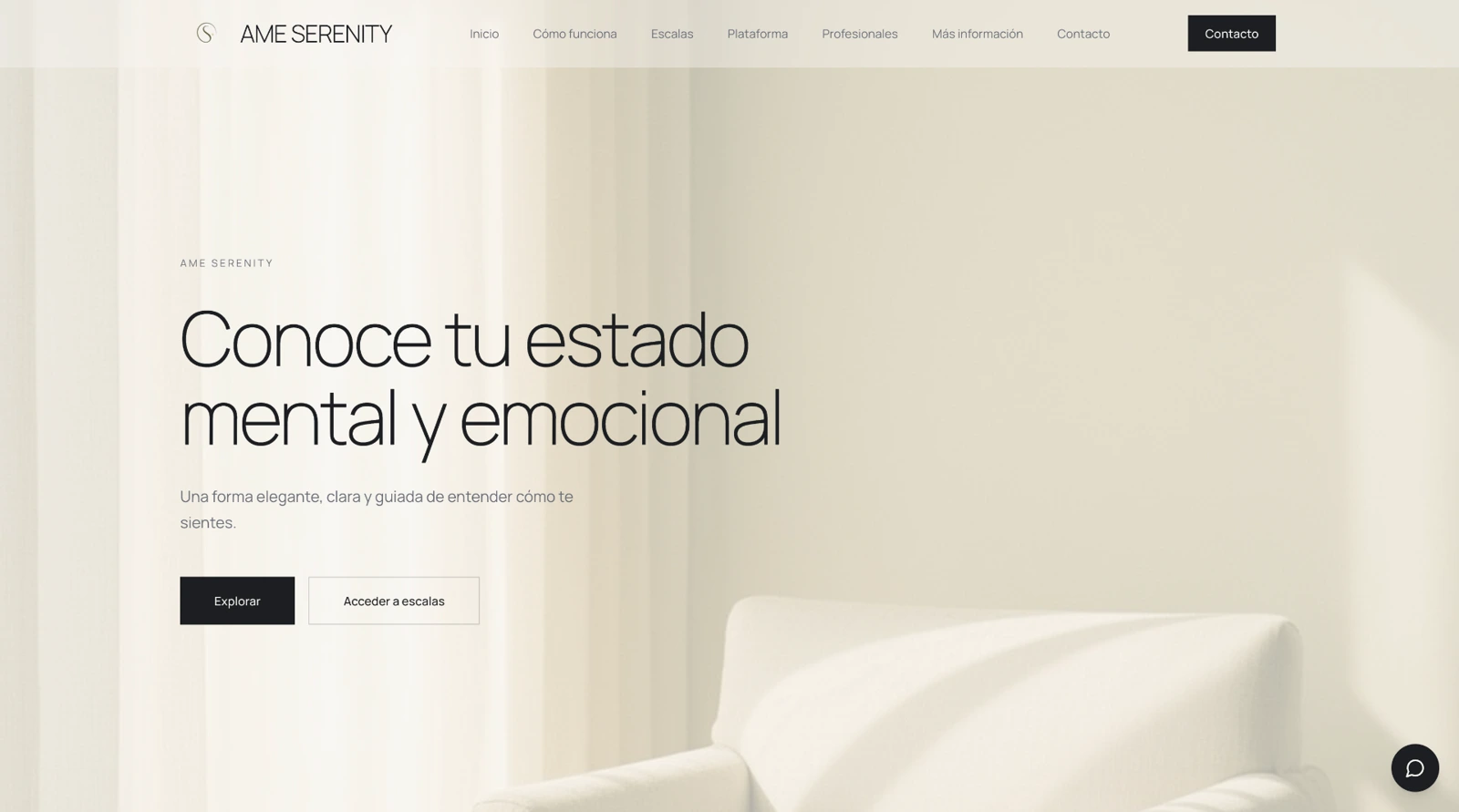 Web de bienestar AME Serenity