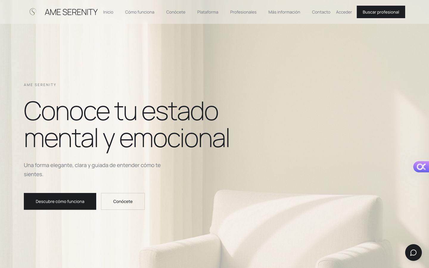 Web de Ame Serenity del portafolio de AirBuild