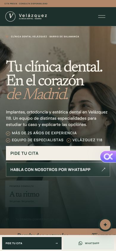 Versión móvil del concepto de diseño dental