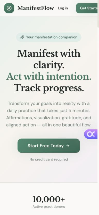 Manifestly: Mobile website preview