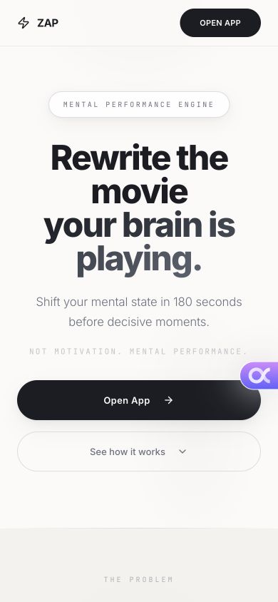 Mind Shift: Website preview · Currently branded ZAP