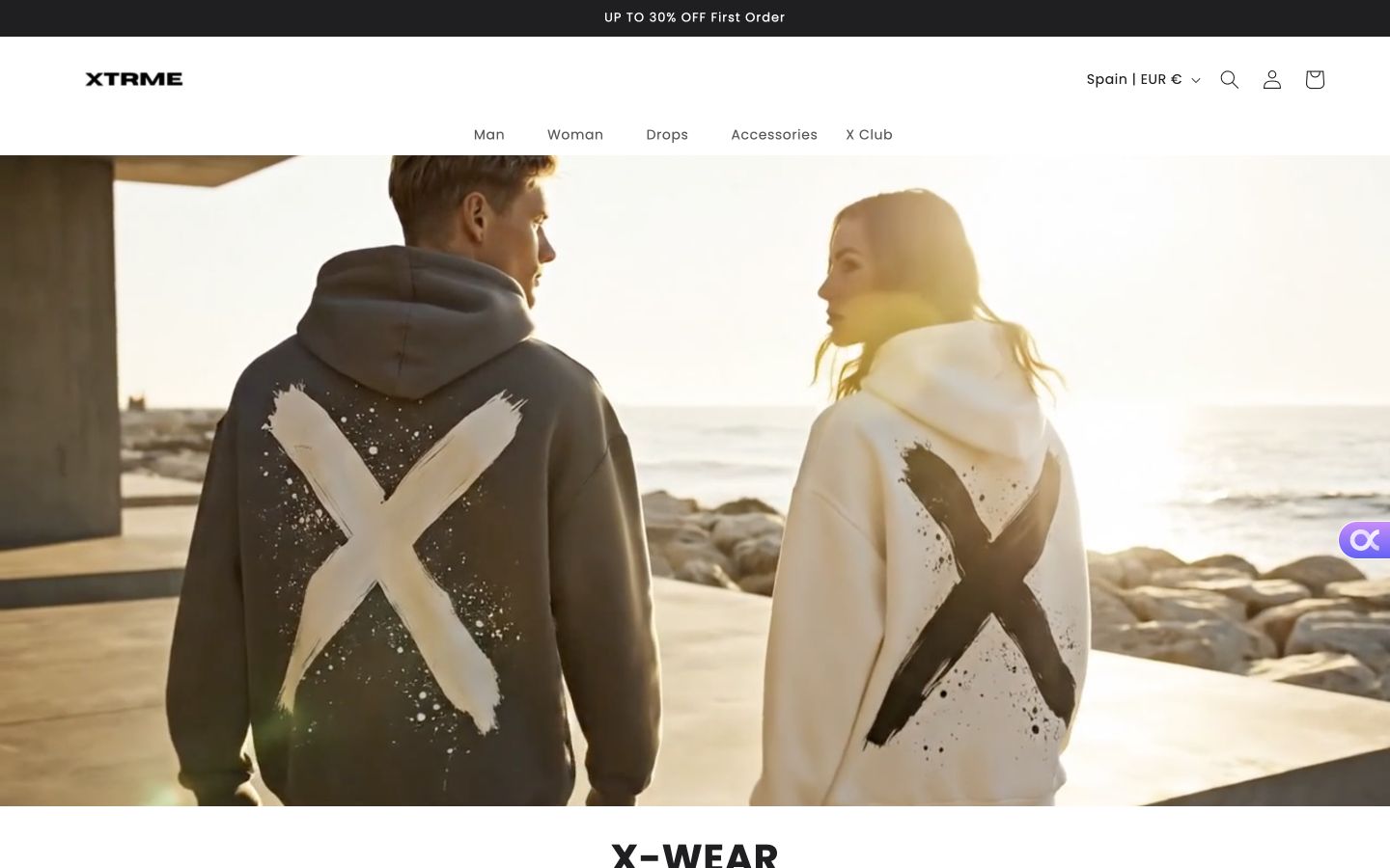 Website screenshot of Xtrme